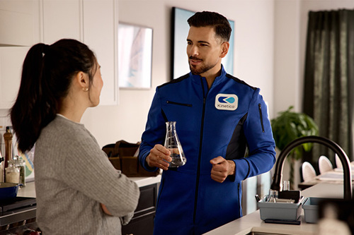 Having your water tested by a Kinetico water professional
